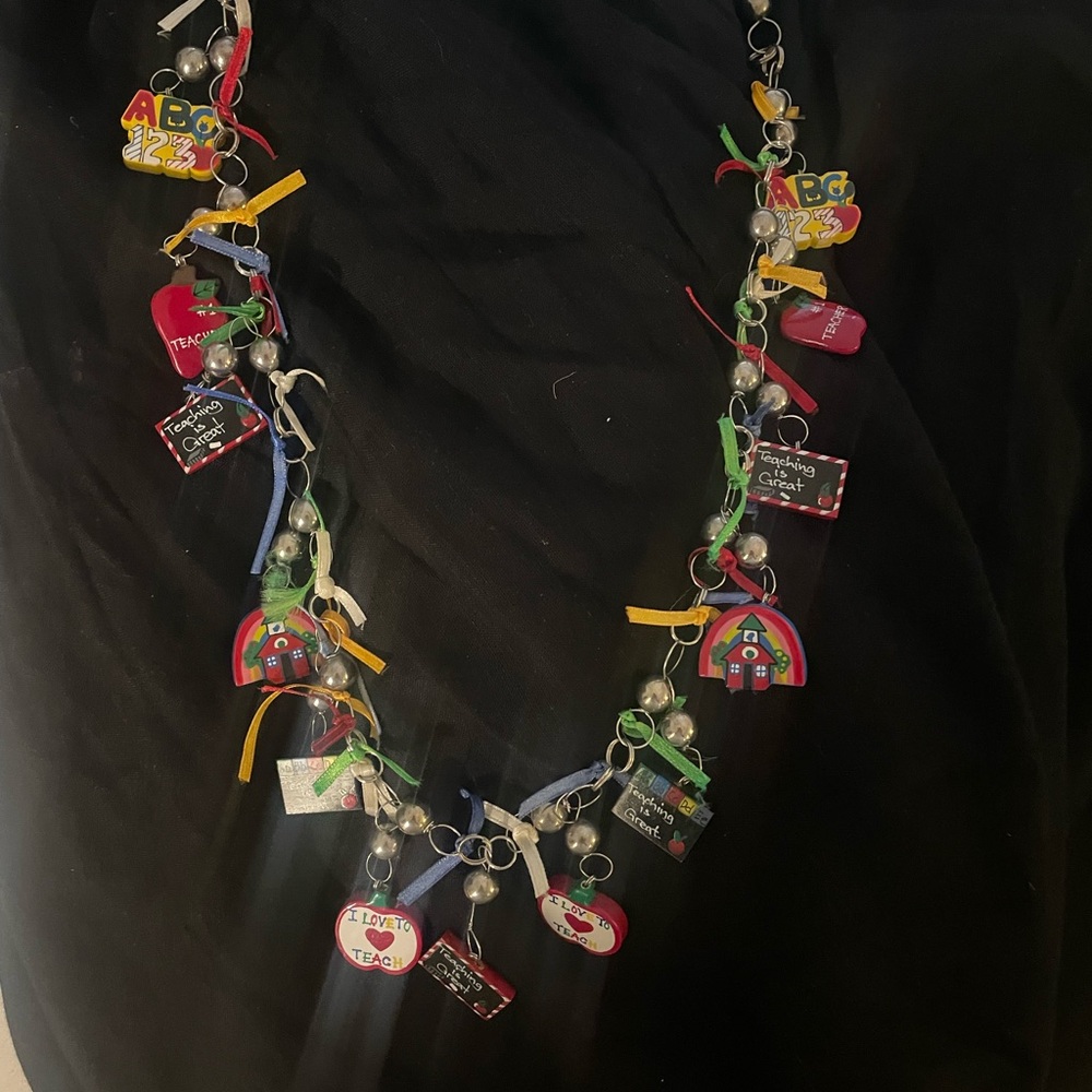 Colorful Teacher Charm Necklace
